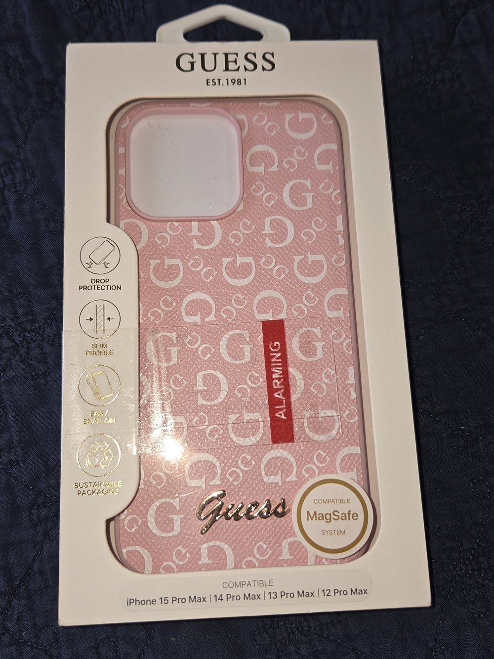 New, GUESS Pink Logo MagSafe-Compatible iPhone Case CP